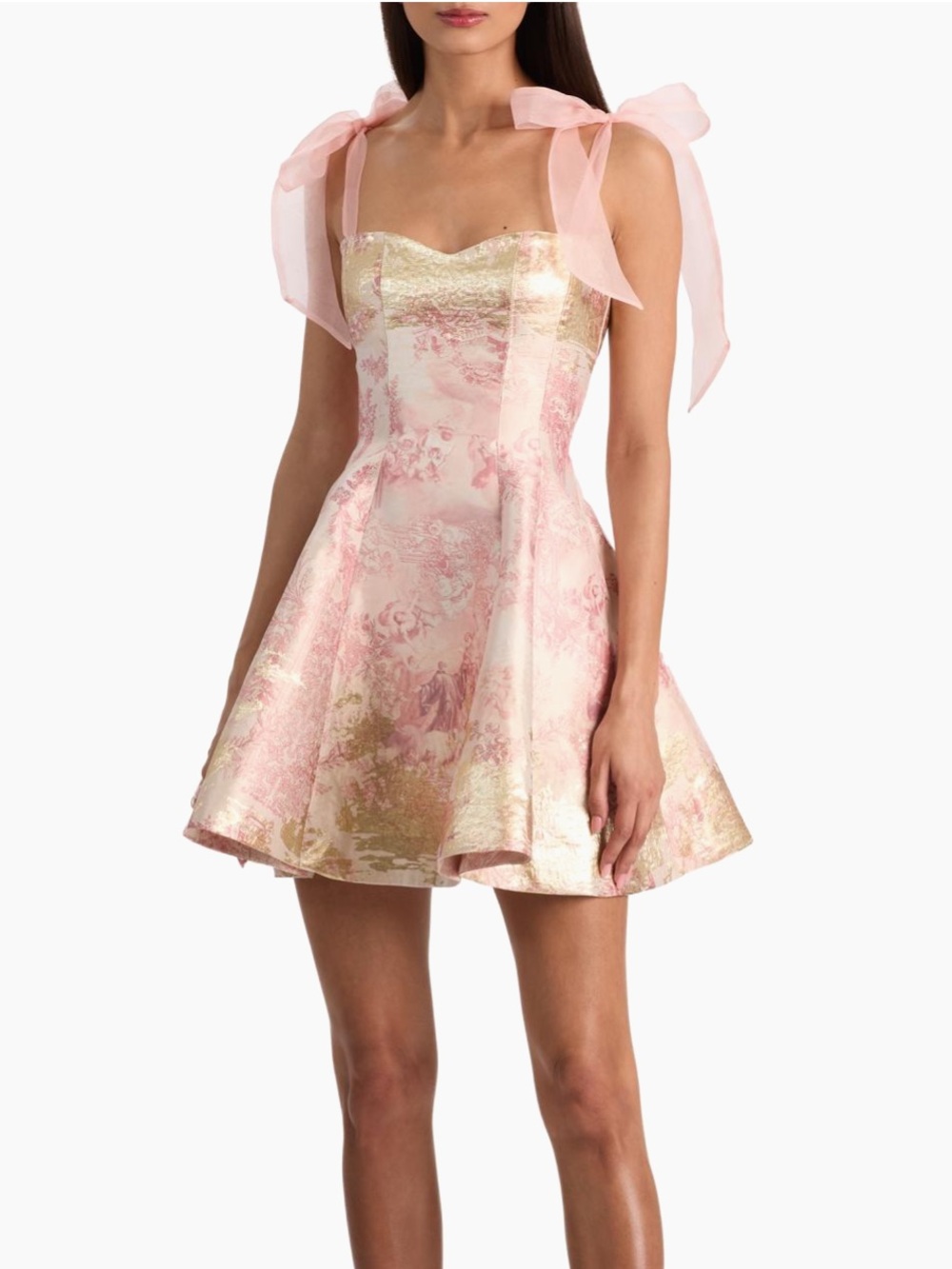 Alice + Olivia Summer Jacquard Fit-and-Flare Mini Dress